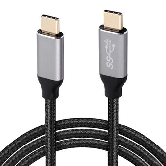1 m typ C-kabel hane till hane sladd Thunderbolt 3.0 snabb dataöverföring upp till 10 Gbps strömladdningslinje kompatibel för USB C-enheter