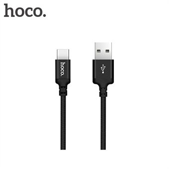 HOCO X14 Times Speed 1M 2A vävd USB Type-C Data Sync Laddningskabel - Svart
