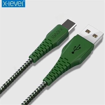 X-LEVEL Off-road SR Anti-break 1,2m 2,1A USB Type-C dataladdningskabel