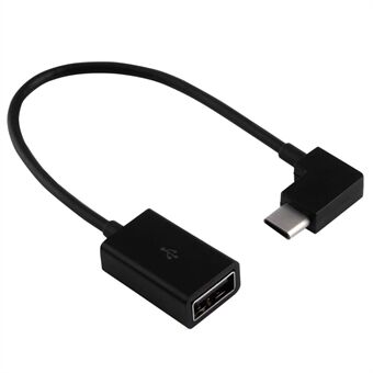 UC-017 Rättvinklad 90 graders Typ-C hane till USB 2.0 hona OTG-kabel för pekdator och bärbar dator - svart