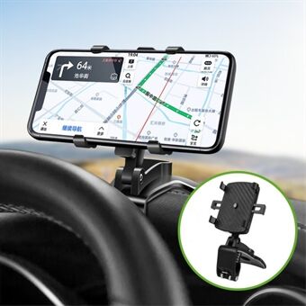 Universal Car Dashboard Mount HUD Clip Telefonhållare 360 grader Rotation Solskydd Backspegel Mobiltelefon Stand fäste