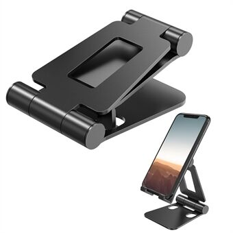 AS007 Hopfällbar Smartphone-ställhållare i aluminiumlegering. Mobiltelefonställ för skrivbord.