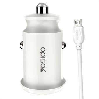 YESIDO Y29 2.4A Dual USB Ports Car Charger Mobile Phone Charging Power Adapter