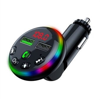 F13 Car Bluetooth 5.0 Receiver MP3 Player Adapter HiFi Sound Music Player Hands-free Call Function Car Charger for Phone Tablets and Other Devices