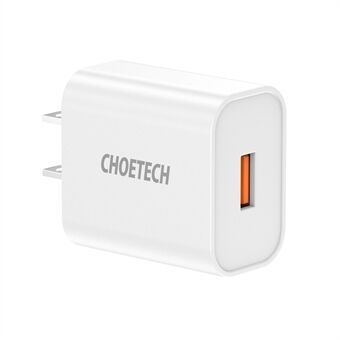CHOETECH Q5003 18W USB enkelports väggladdare QC3.0 laddningsadapter för telefonplattor