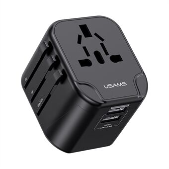 USAMS US-CC173 T55 12W Dual USB Universal reseladdare US / AU / EU / UK Plug Converter