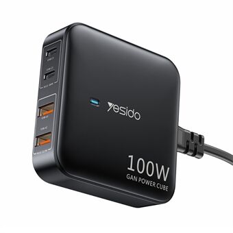 YESIDO YC41 100W GaN Bordsladdare Multi-Port väggladdare Adapter Kompatibel med PD / PPS / QC-protokoll