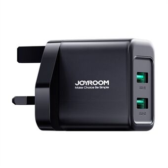 JOYROOM TCN01 2.4A 2USB Snabbladdare Adapter Bärbart mini väggladdarblock för mobiltelefoner (UK-kontakt) - Svart