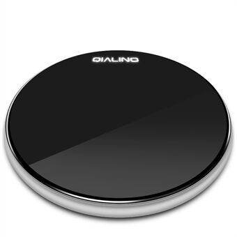 QIALINO 15W Round Qi Wireless Fast Charging Pad Ultra-thin Wireless Charger Pad for iPhone X/8/8 Plus Etc. - Black