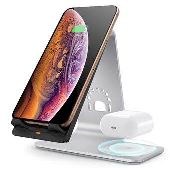 BESTAND H07W 2-in-1 Qi Wireless Charger Bracket Phone Stand Fast Charging Station for iPhone AirPods Pro