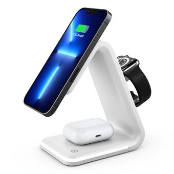 B17 15W Qi 3-in-1 Mini Magnetic Fast Charging Wireless Charging Station for iPhone 12/13 Series / Apple Watch Series 6/5 / AirPods Pro