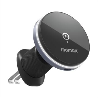 MOMAX Q.MAG MOUNT 5 CM25A magnetisk trådlös billaddarfäste Luftventil Telefonladdarehållare (15W mörkgrå)