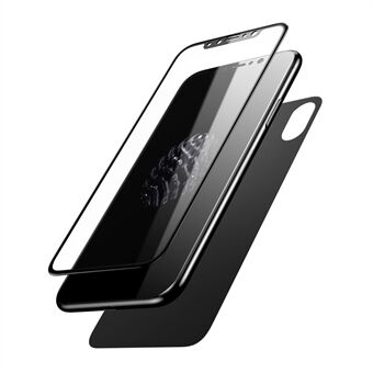 BASEUS Full Cover Full Lim Front och Back Tempered Glass Protector Films för iPhone Xs / X 