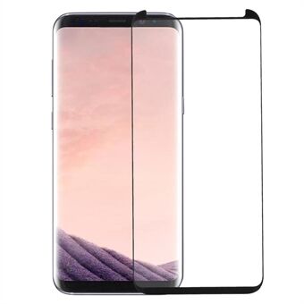 RURIHAI för Samsung Galaxy S8 SM-G950 3D Curved Full Lim Full Tempered Glass Screen Protector Film + Screen Protector Pushing Plate - Black