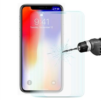 ENKAY 10ST / Set 0,26 mm 9H 2,5D Arc Edge Skärmskydd i härdat glas för iPhone (2019) / XR 