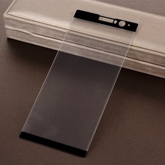 Silketryck Fulltäckande skyddsskydd i härdat glas för Sony Xperia XA2 Plus - Svart