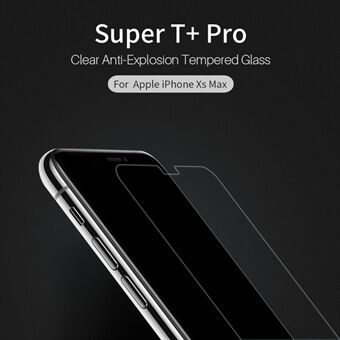 NILLKIN Super T + Pro för iPhone (2019) 6,5 "/ XS Max s HD Klar skärmskydd i härdat glas + Klarfilm på baksidan