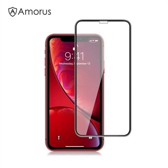 AMORUS 3D böjt härdat glas helskärmskydd för iPhone (2019)  / XR  - svart