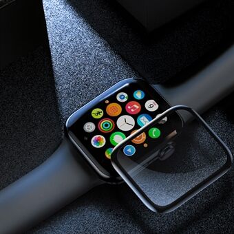 ANGIBABE 3D böjt skärmskydd härdat glas för Apple Watch Series 3/2/1 38 mm - Svart