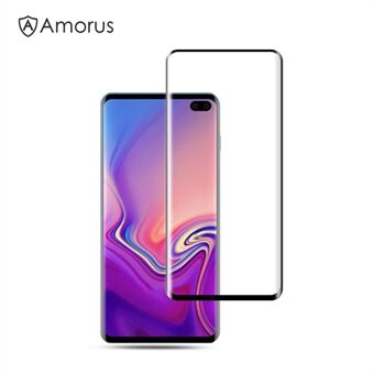 AMORUS for Samsung Galaxy S10 [3D Curved Full Cover] Skärmskydd i härdat glas (fallvänlig nedskalad version)