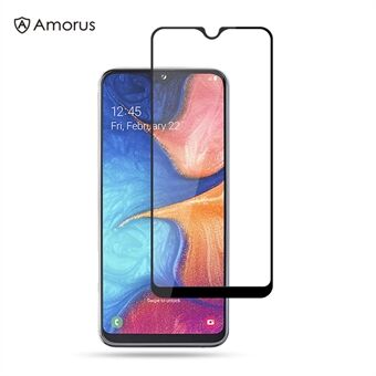 AMORUS Full Glue Silk Printing Tempered Glass Full Screen Protective Film for Samsung Galaxy A20e