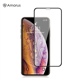 AMORUS Full Coverage Silk Printing Tempered Glass Screen Film for Apple iPhone 11 /XR