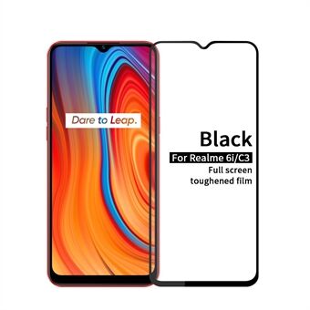 PINWUYO 3D Curved Full Size Anti-explosion Anti-fingerprint Tempered Glass Screen Protector for Realme C3 (3 cameras)/6i