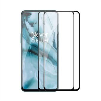 2ST / Set HAT- Prince Hellim 0,26 mm 9H 2,5D Arc Edge Full Size Skärmfilm av härdat glas för OnePlus Nord