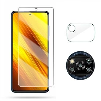 2,5D 9H Arc Edge Skärmskydd i härdat glas med kameralinsfilm för Xiaomi Poco X3 NFC