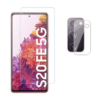 2.5D 9H Arc Edge Skärmskydd i härdat glas för Samsung Galaxy S20 FE / S20 Fan Edition med kameralinsfilm