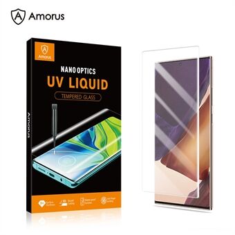AMORUS 3D Curved Full Coverage Tempered Glass Screen Protective UV Film (Full Glue) for Samsung Galaxy Note20 Ultra/Note20 Ultra 5G