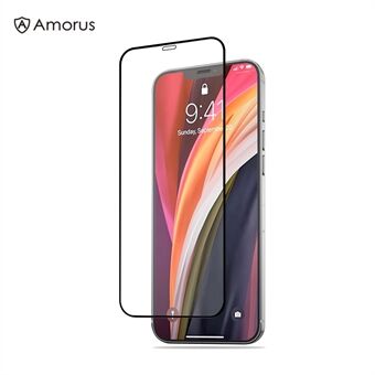 AMORUS Anti-explosion Full Glue Curved Tempered Glass Full Screen Film for iPhone 12/12 Pro - Black