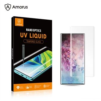 AMORUS 3D Curved [UV Light Irradiation] UV Tempered Glass Screen Film for Samsung Galaxy Note 10