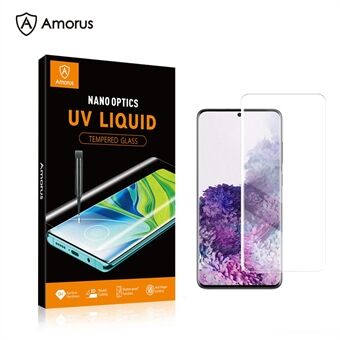 AMORUS for Samsung Galaxy S20 [UV Light Irradiation] UV Film 3D Curved Tempered Glass Screen Protector