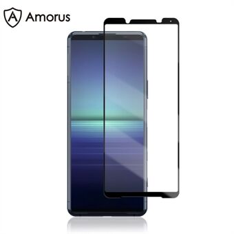 AMORUS for Sony Xperia 5 II Anti-explosion Full Glue Curved Tempered Glass Full Screen Film - Black