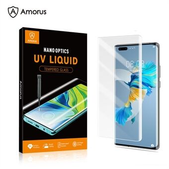 AMORUS 3D Curved Complete Cover UV Tempered Glass Film for Huawei Mate 40 Pro Screen Protector