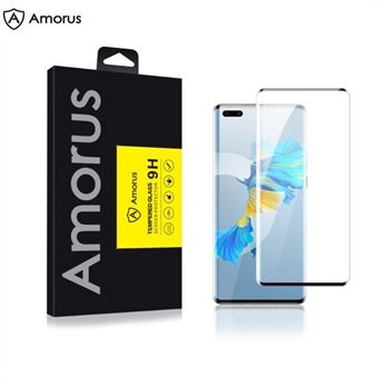 AMORUS Full Screen Curved Edge (Border Adhesive) Tempered Glass Film for Huawei Mate 40 Pro Screen Protector