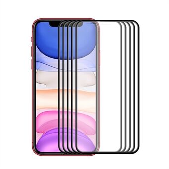 ENKAY HAT PRINCE 5 Pcs/Sets Arc Edge Full Coverage Tempered Glass Screen Film for iPhone 11/iPhone XR