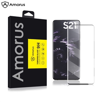 AMORUS Anti-explosion Full Glue Curved Tempered Glass Full Screen Film for Samsung Galaxy S21 Ultra 5G