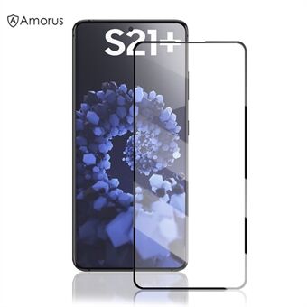 AMORUS Full Screen Coverage 3D Curved Tempered Glass Screen Protector [Side Glue] for Samsung Galaxy S21+ 5G