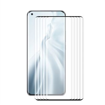 ENKAY 5 st / set 0,26 mm 9H 3D kurvad helskärmsskydd i härdat glas för Xiaomi Mi 11 / Mi 11 Pro