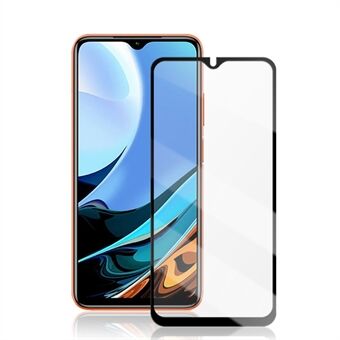 MOCOLO Complete Covering Silk Printing Full Glue Tempered Glass Film for Xiaomi Redmi 9T/9 Power/Note 9 4G (Qualcomm Snapdragon 662) Screen Protector - Black
