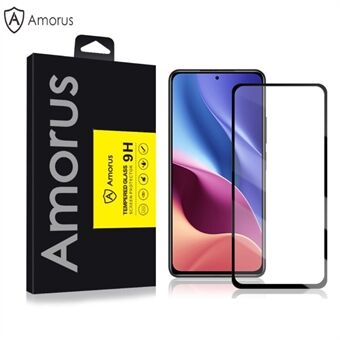 AMORUS Full Coverage 3D Curved Tempered Glass Screen Protector for Xiaomi Redmi K40 - Black