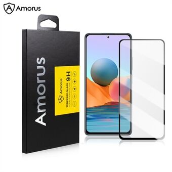 AMORUS for Xiaomi Redmi Note 10 3D Curved Edge Tempered Glass Full Screen Protector - Black