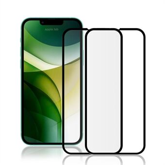 AMORUS 2st hellim Transparent härdat glas Anti- Scratch Silke Printing Helskärmsskydd Skydd för iPhone iPhone 13/13 Pro  - Svart