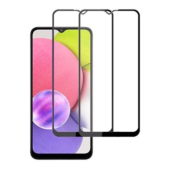 AMORUS 2st/set Högkvalitativt heltäckande HD Full Glue Silk Printing Skärmskydd av klart härdat glas för Samsung Galaxy A03s (164,2 x 75,9 x 9,1 mm)