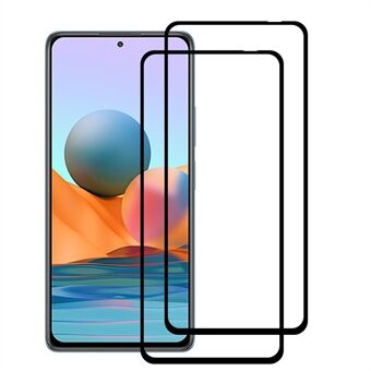 AMORUS 2st HD Full Glue Silk Printing Komplett täckande Skärmskydd i härdat glas för Xiaomi Redmi Note 10 4G / Note 10S