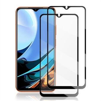 AMORUS 2st hellim silketryck splitterfast härdat glas helskärmsskyddsfilm för Xiaomi Redmi 9T / 9 Power / Note 9 4G (Qualcomm Snapdragon 662)