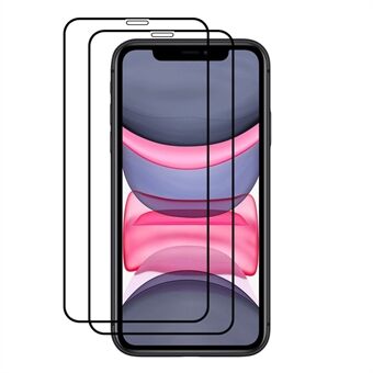 AMORUS 2st Fullt skydd Hellim dubbelt försvarssilketryck HD Clarity härdat glasfilm för iPhone 11 Pro Max  - Svart