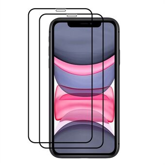AMORUS 2st Fulltäckande Full Lim HD Clear Double Defense Silk Printing Skärmskydd i härdat glas för iPhone 11 Pro  - Svart